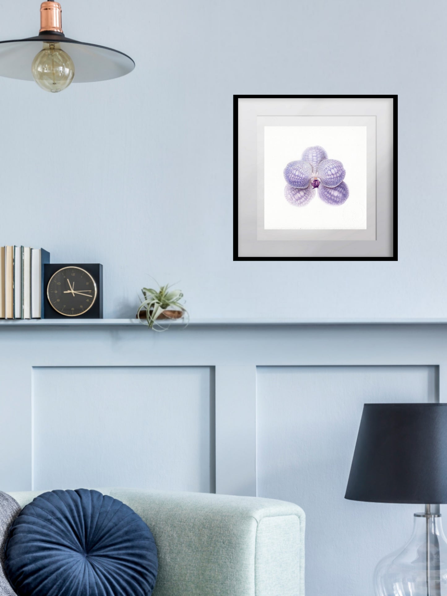 Vanda coerulea, blue vanda orchid, original watercolour art