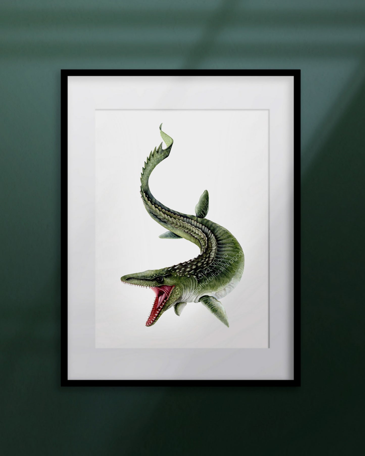 Mosasaurus. original watercolour art