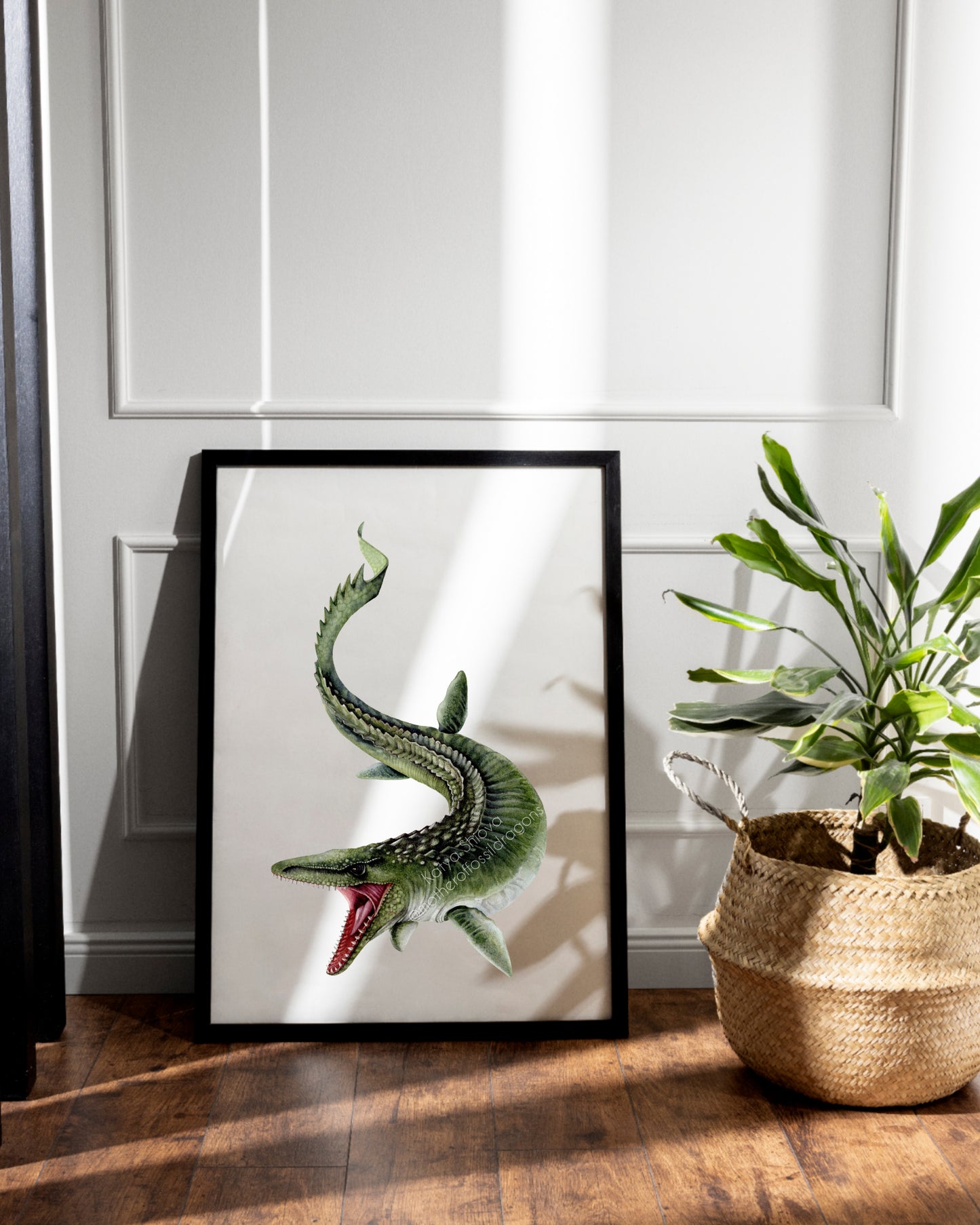 Mosasaurus. original watercolour art