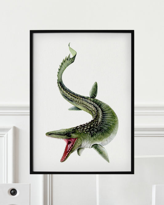 Mosasaurus. original watercolour art