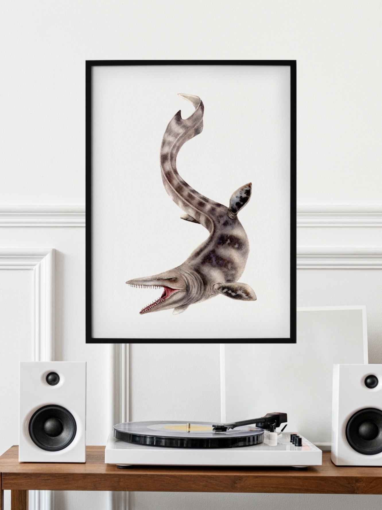 Tylosaurus, original watercolor art